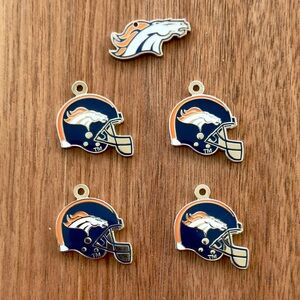 Denver Broncos NFL Charms for Jewelry Making Lot of 6 - Bracelets, Key Charms